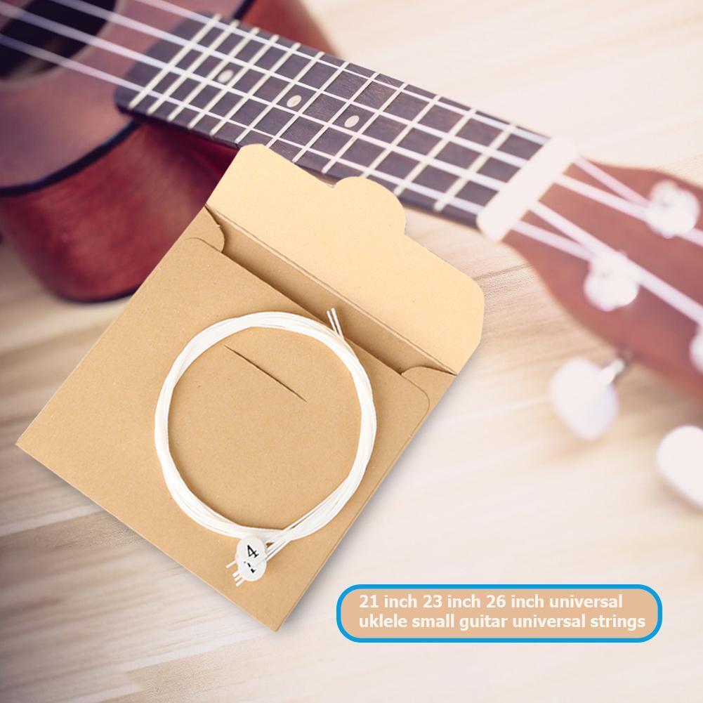 4pcs/set Ukulele Strings Replacement Part for 21 23 26 inch Ukulele White