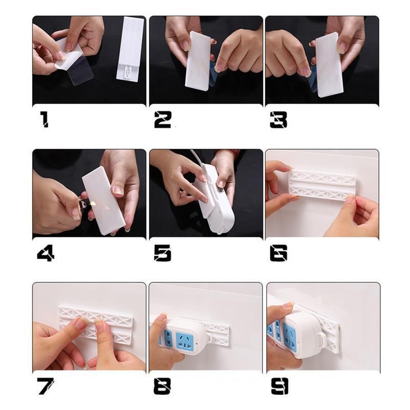 Power Strip Bracket Plug-in Socket Cable Fixer for Improve Line Clutter Durable
