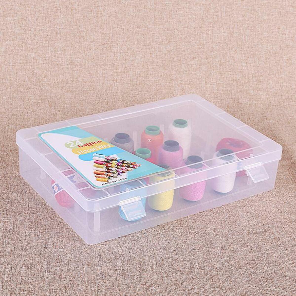 Empty Sewing Thread Storage Case 28x19.5x6.3cm Thread Container Case Holder 24