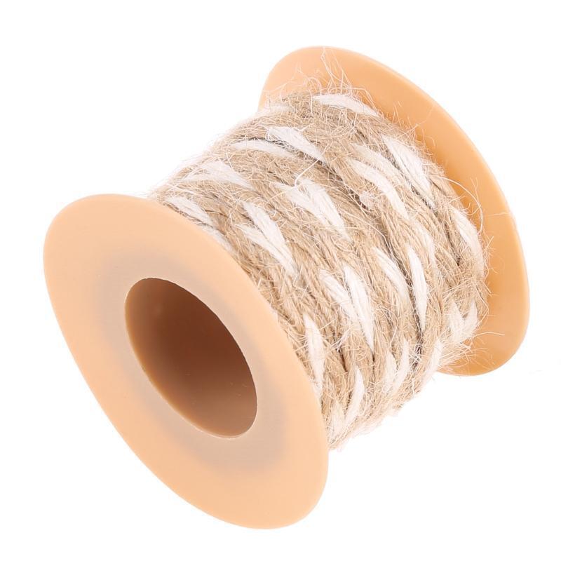5m Double Color Natural Jute Twine Rope String Cord DIY Craft Burlap Scrapbook