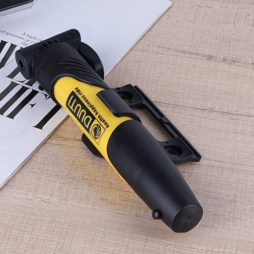 Portable Folding Bicycle Air Pump Inflator for Presta Schrader Valve Yellow