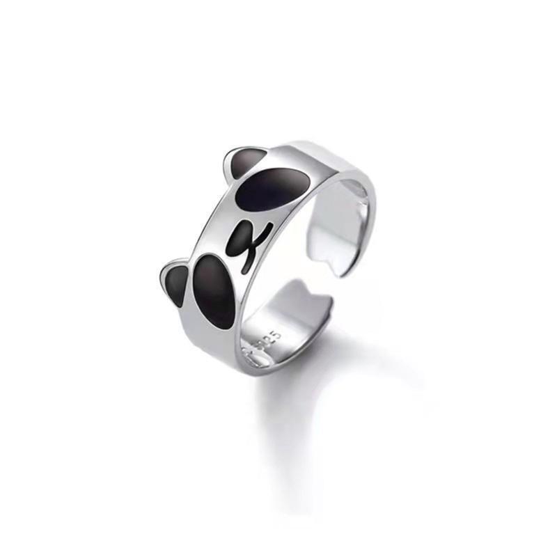 Panda Statement Ring Animal Rings Open Adjustable for Women Graduation Gift