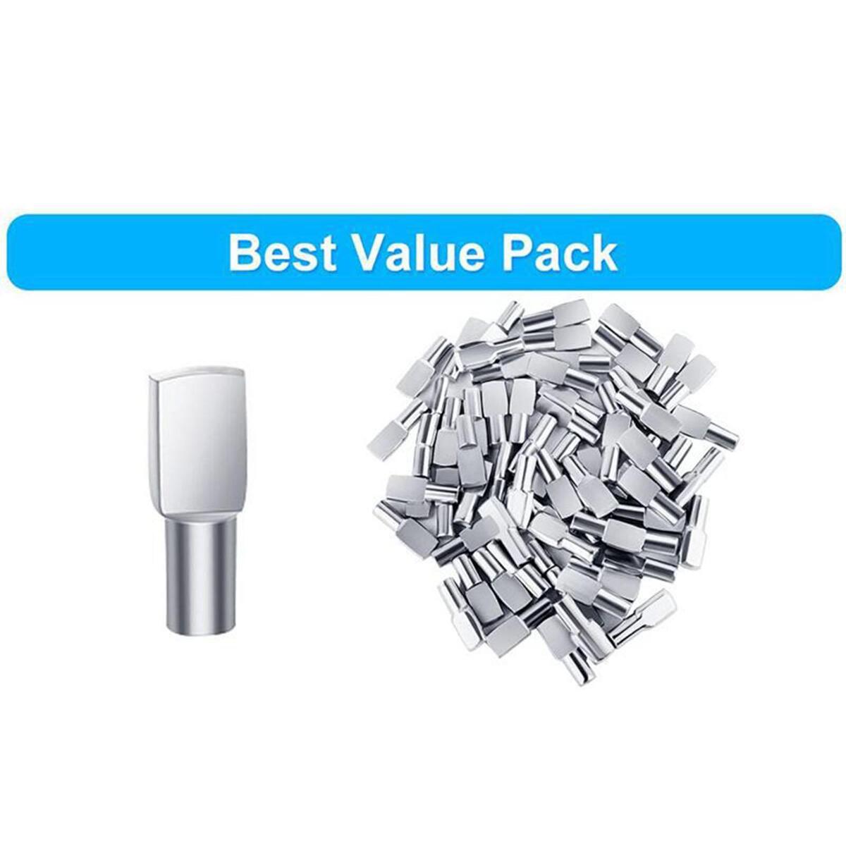 60x Shelf Studs Pegs Stainless Steel Cabinet Fixed Shelf  Bracket Holder
