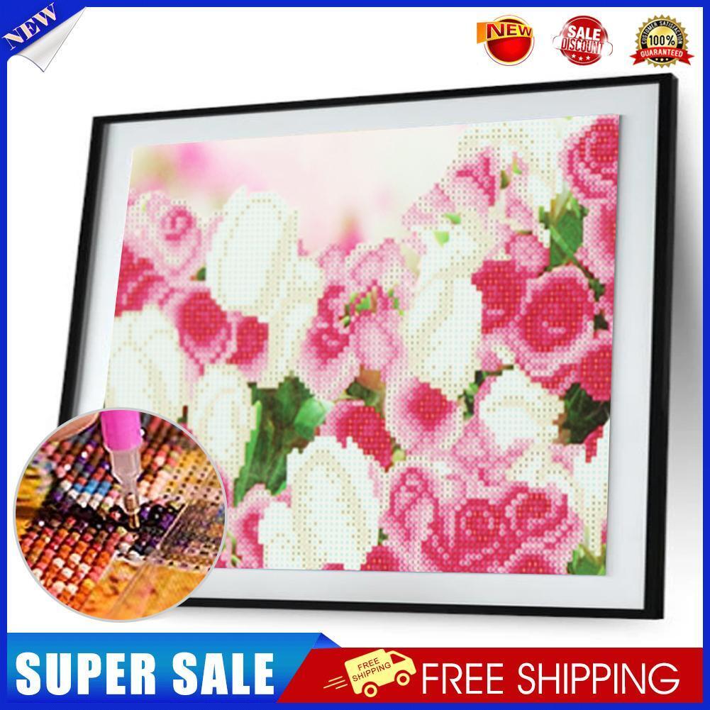 5D DIY Drill Diamond Painting Tulips Cross Stitch Embroidery Kit Home Decor