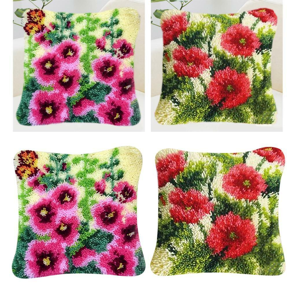 Flower Pattern  Kit Pillow Case Embroidery Package DIY 16x16''