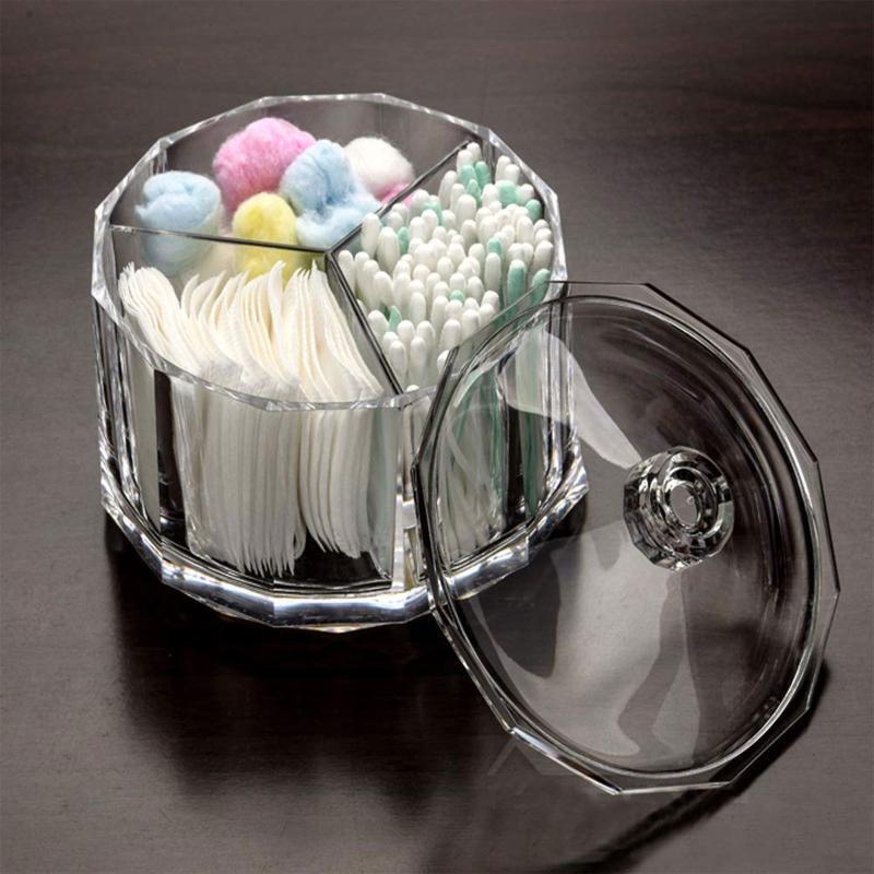 Acrylic Round Candy Box with Lid Clear Storage Container Small Diamond Style