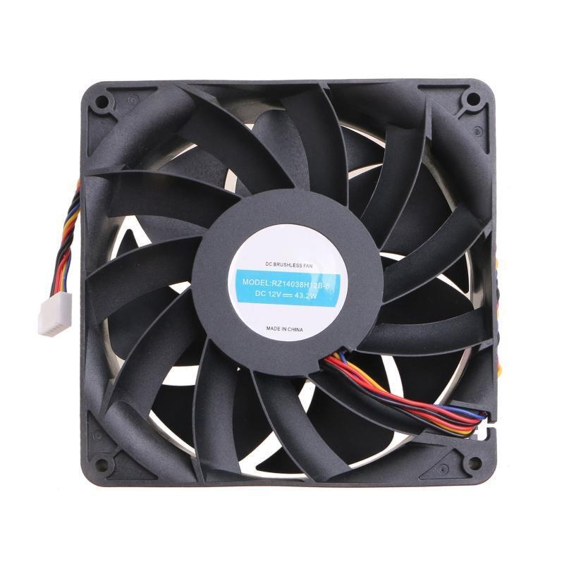 High Speed Quiet Cooler Fan 6000rpm RZ14038H12B-6 6 Pin DC Cooling Fan 12V 43.2W