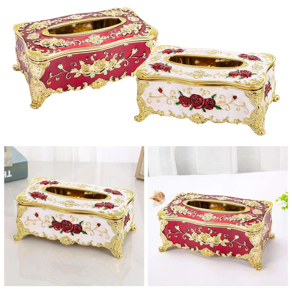 2Pcs Creative Ornate Tissue Box Cover Square Paper Toilet Case Car Holder