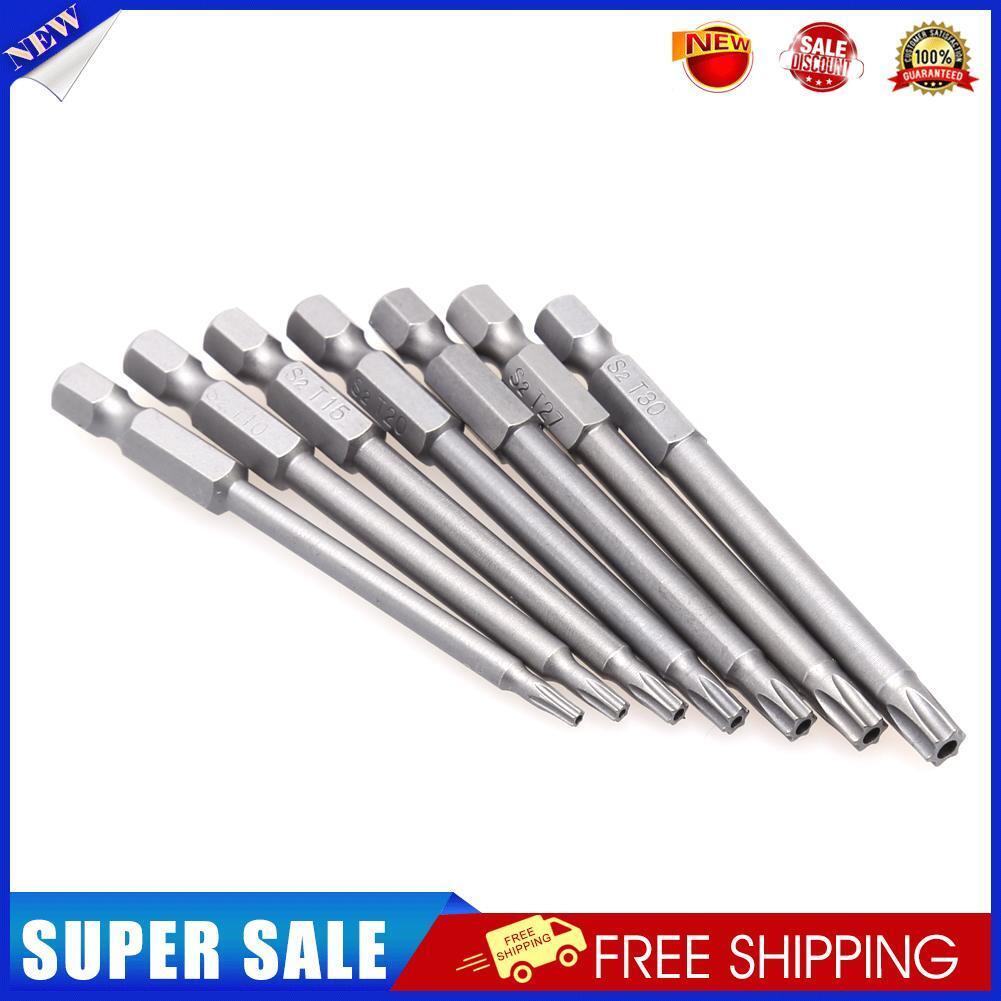 7pcs/set 75mm T8-T30 Magnetic Torx Screwdriver Bits 1/4 Inch Hex Shank Scre