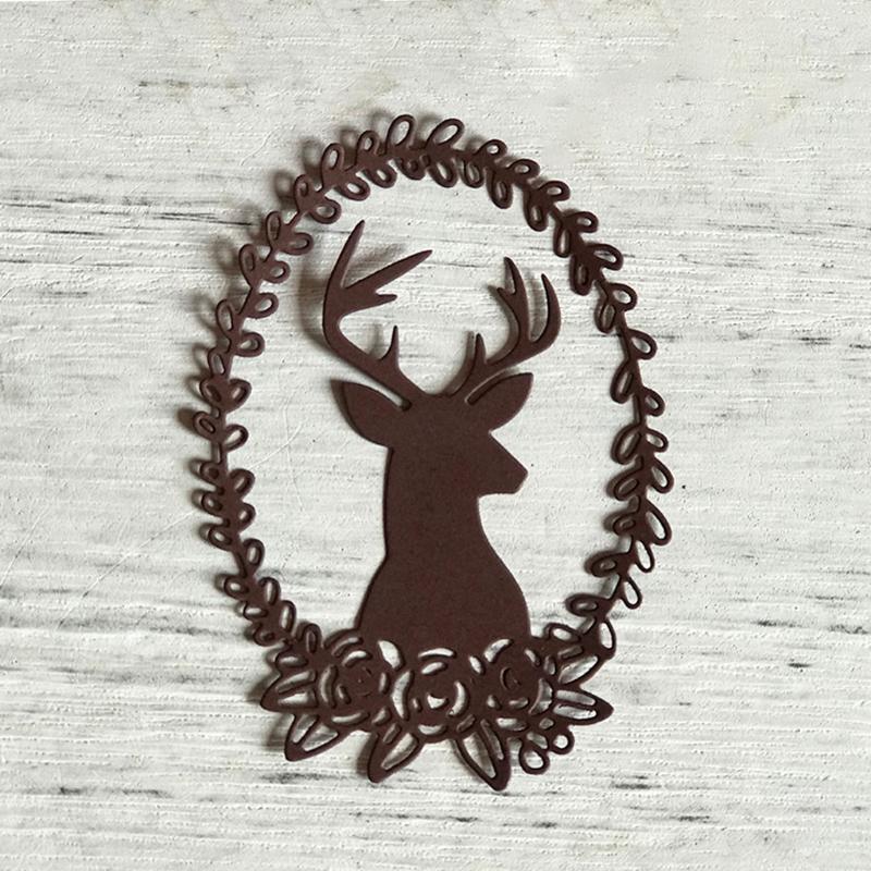 Christmas Deer Wreath Metal Cutting Dies Stencil DIY Scrapbooking Album Paper