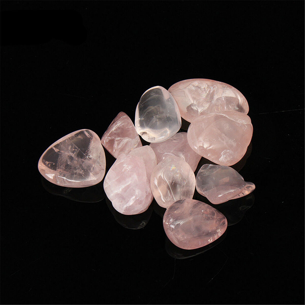 10X Pink Rose Quartz Crystal Tumble Stone Polished Healing Specimen Rock 18mm