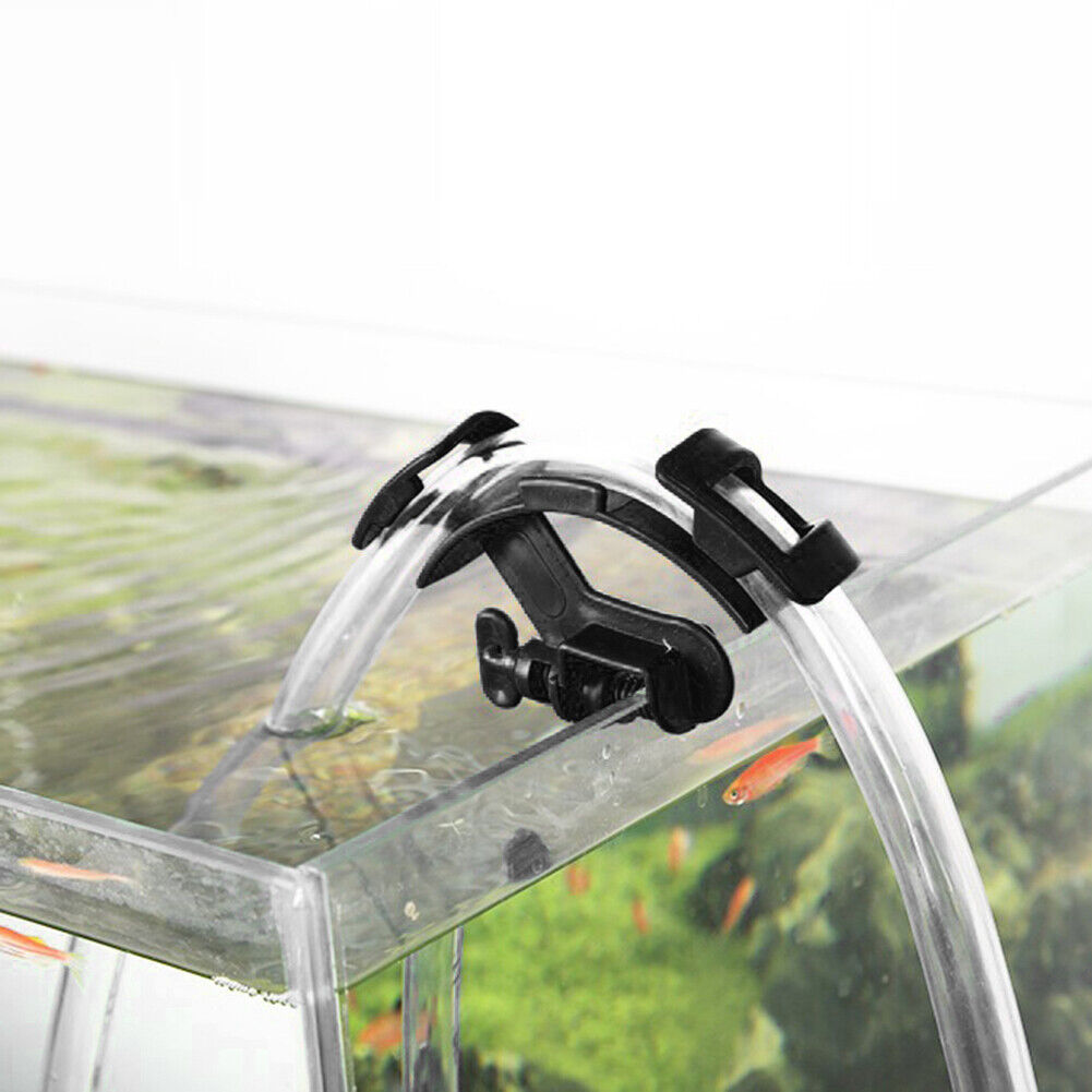 Fish Tank Water Change Fixing Clamp Aquarium Filtration Hose Clip (Black)