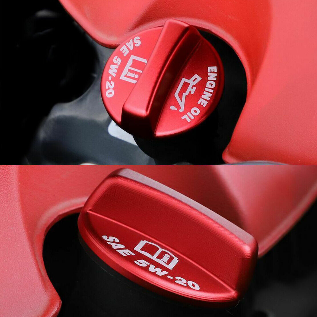 Engine Oil Fuel Tank Cap Cover Trim Fit for Dodge Challenger Charger 2009-2022