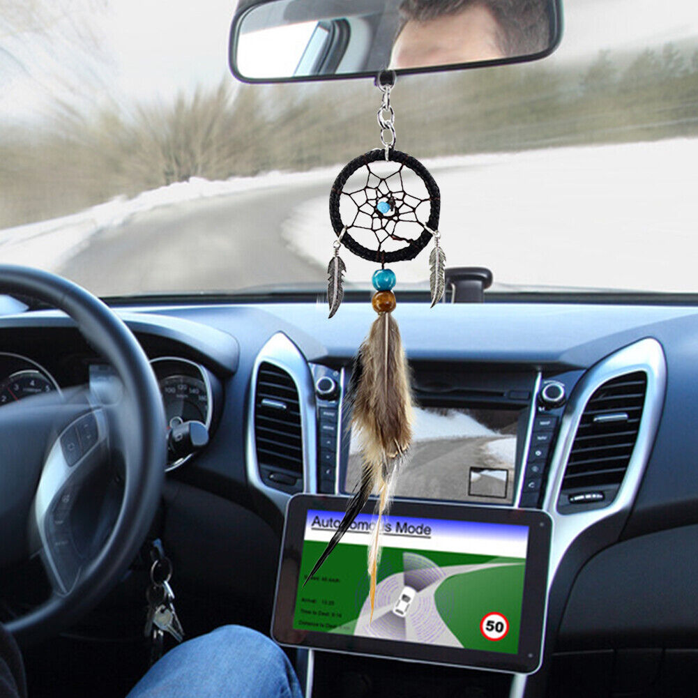 Mini Dreamcatcher Car Pendant Windbell Feather Decoration Keyring Adornment