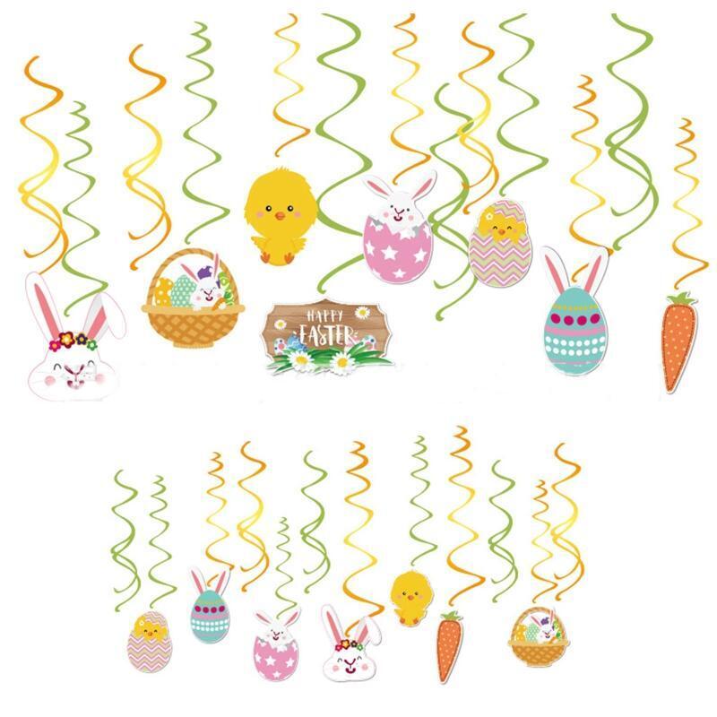 Easter Hanging Swirl Ornament Hanging Spiral Bunny Egg Chick Carrot Patterns