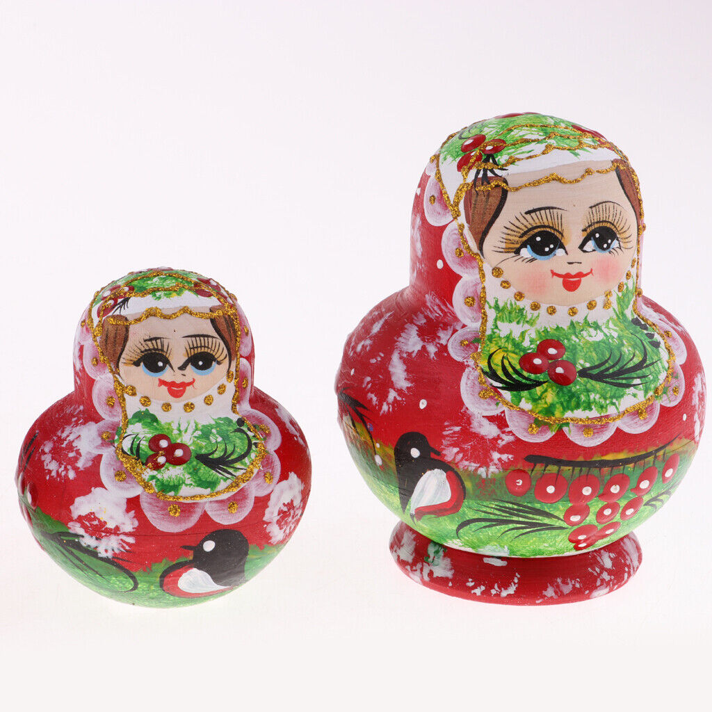 10Pcs Matryoshka  Stacking Nested Semenov en Handmade