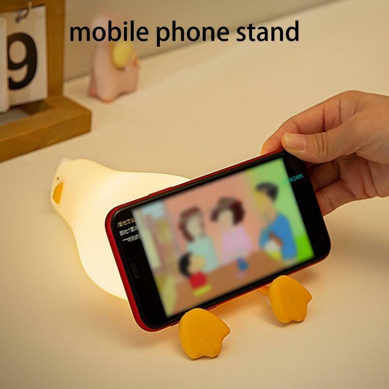 Cartoon Lying Duck Atmosphere Light Dimmable Bedside Lamp Rechargeable for Home