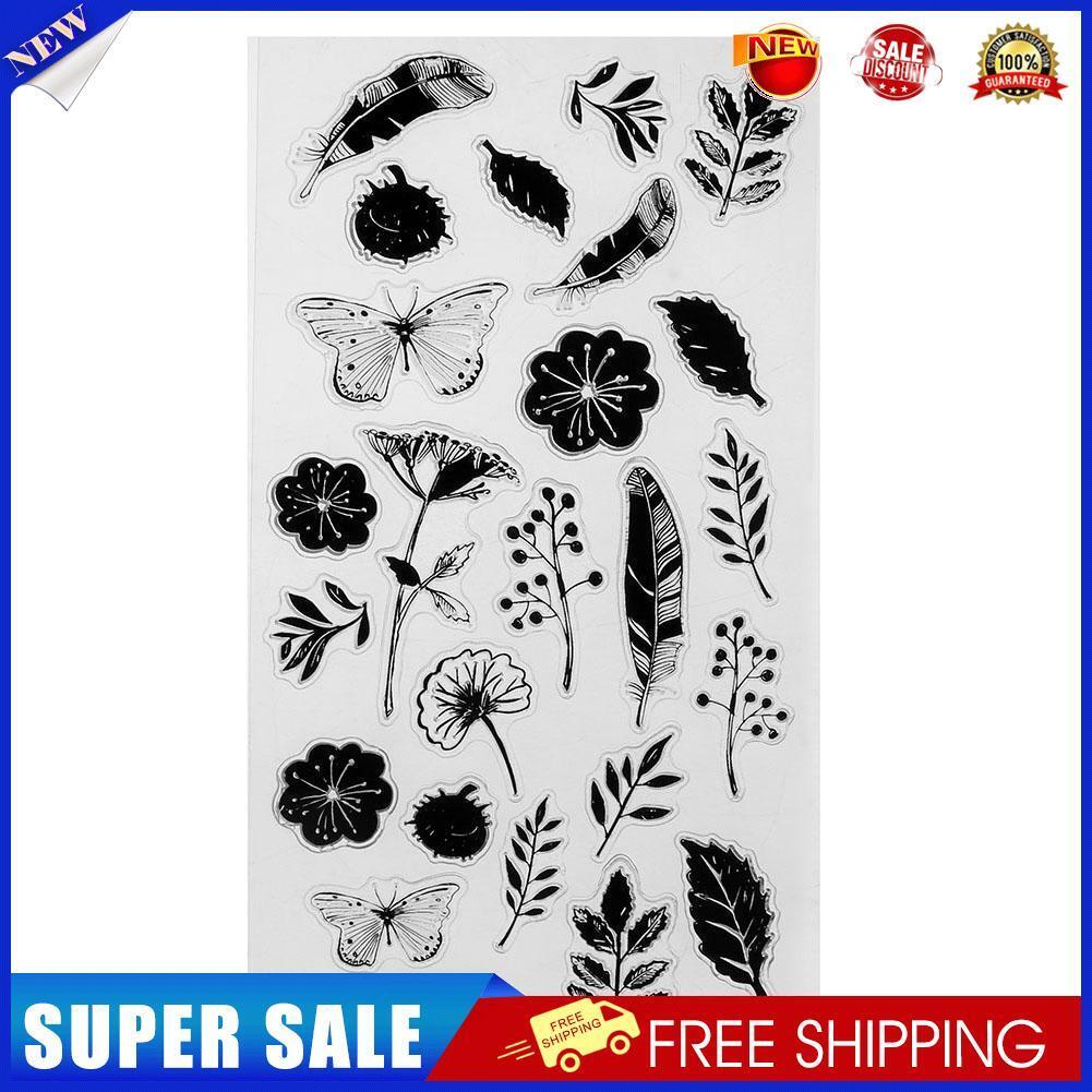 Flower Leaf Transparent Silicone Seals DIY Stamp Scrapbook Album Decor Gift