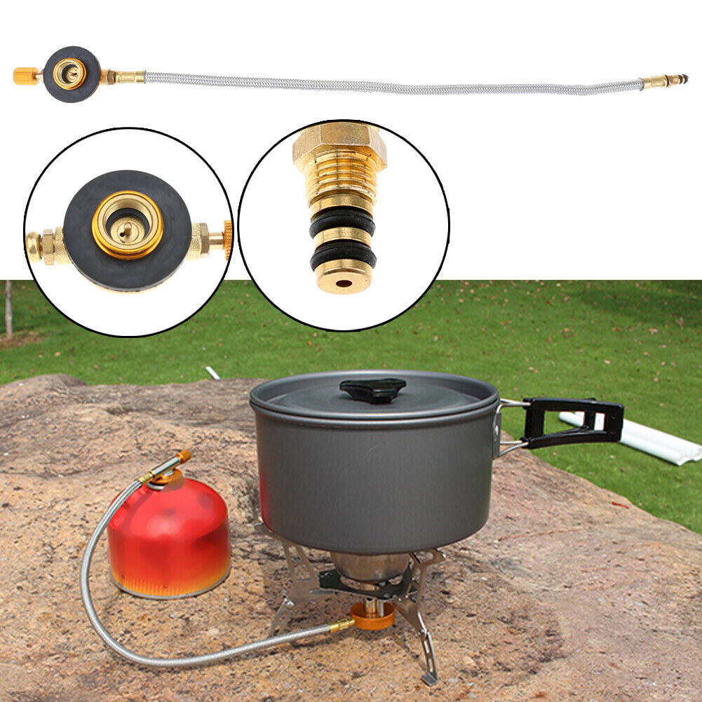 Stove Burner Furnace Connector Gas Tank Adapter Valve for Outdoor Camping