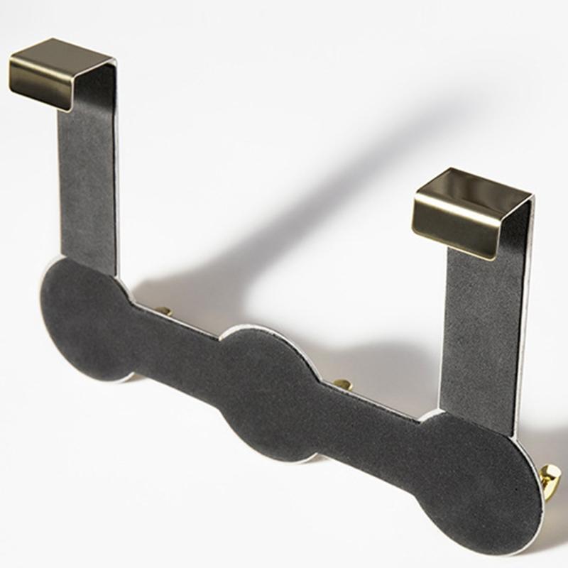 Bathroom Shower Door Hook Towel Storage Hangers Punch-free Metal Hook for Coats