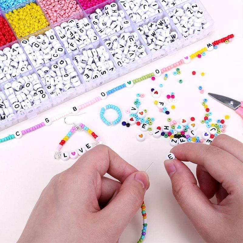 A-Z Acrylic Letter Alphabet Beads Kit DIY Bracelet Jewellery Making Accessories