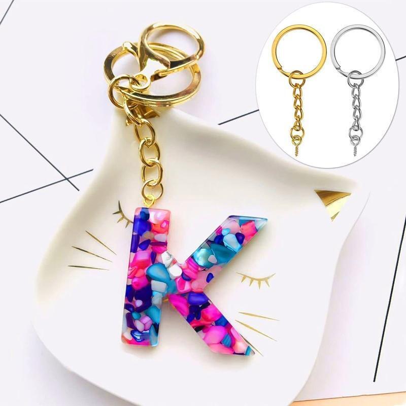 180 Pack Key Chain Rings Kit Key Ring Jump Rings Screw Eye Pins Metal Parts