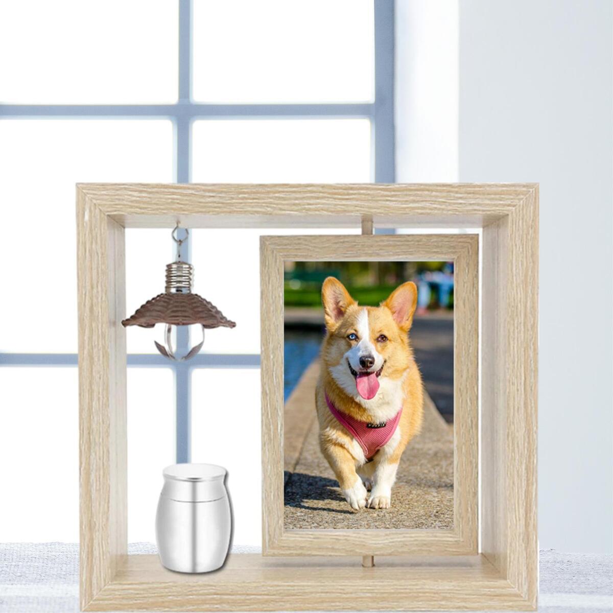 Urns Pet Photo Frame Ashes Holder Wooden Urn for Ashes Memorial Picture Frame