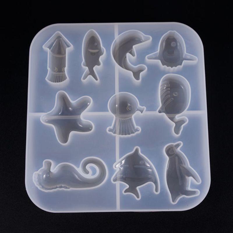 DIY Jewelry Marine Style Crystal UV Epoxy Mold Creative Starfish Penguin Shape