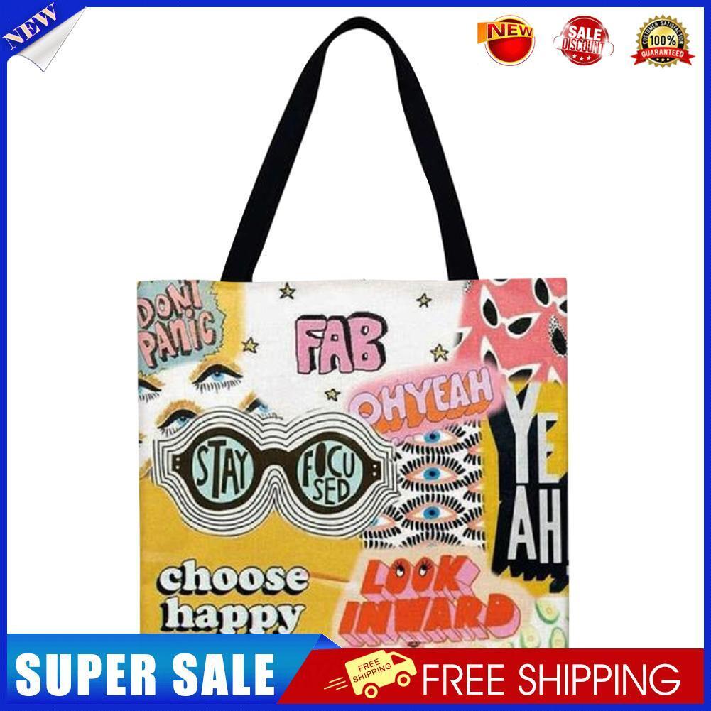 Alphabet graffiti Printed Shoulder Shopping Bag Casual Large Tote Handbag