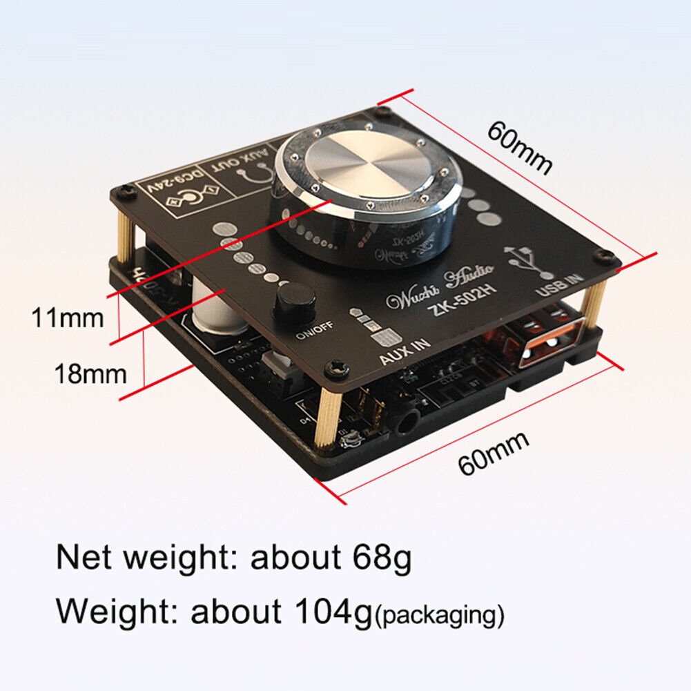ZK-502H 2x50W HiFi Bluetooth-compatible Amp Digital Power Amplifier Board