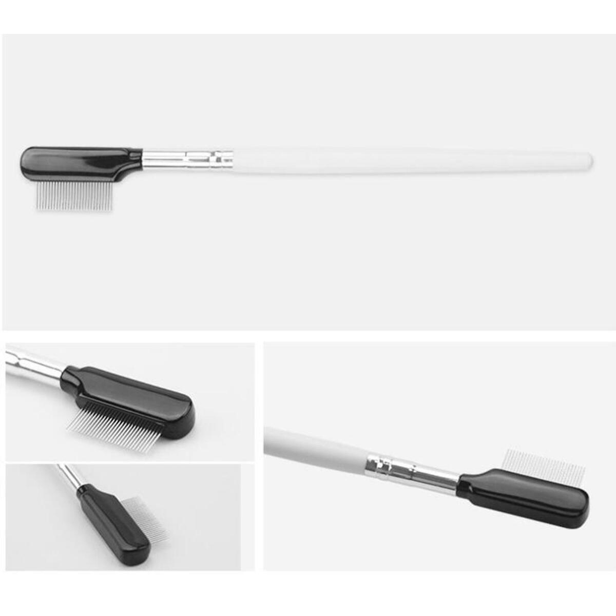 Steel Eyebrow Comb Cosmetic Grooming Black 1Piece for