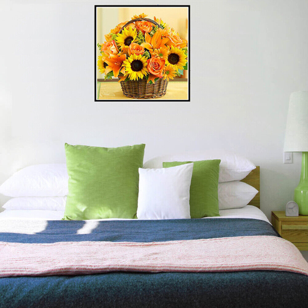 5D DIY Diamond Painting Sunflowers Cross Stitch Embroidery Rhinestones Kits