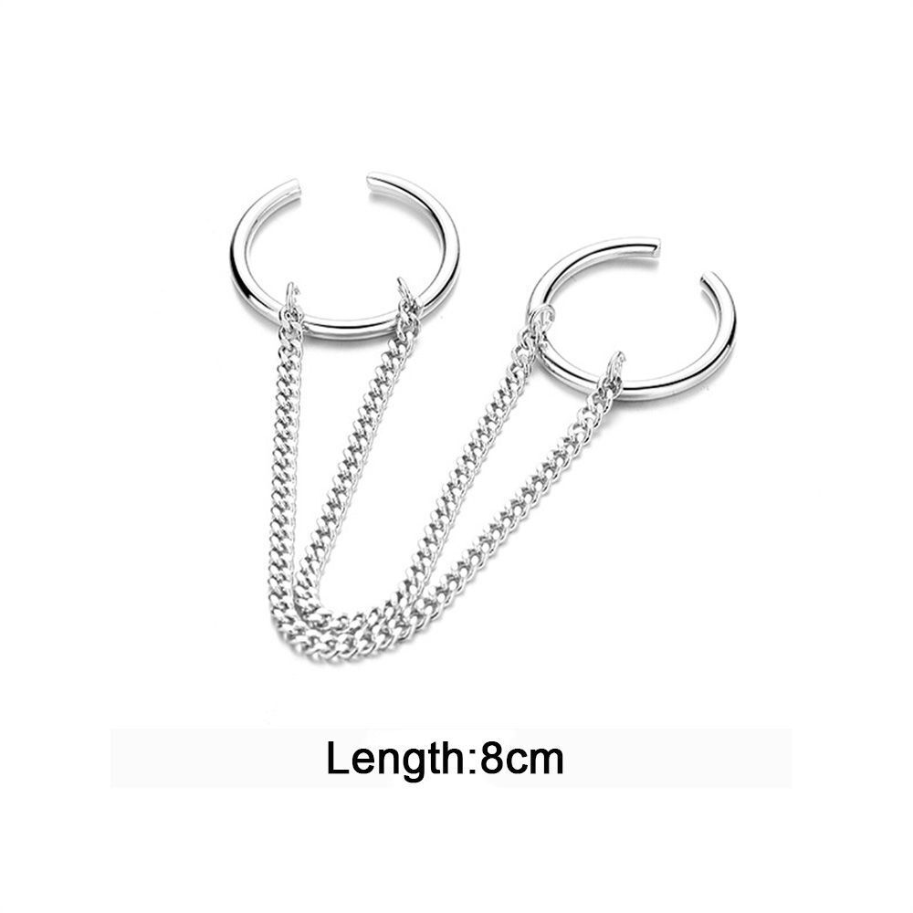 Wedding Birthday Gifts Punk Rock Chain Ring Jewlery Accessories Two-Finger Ring