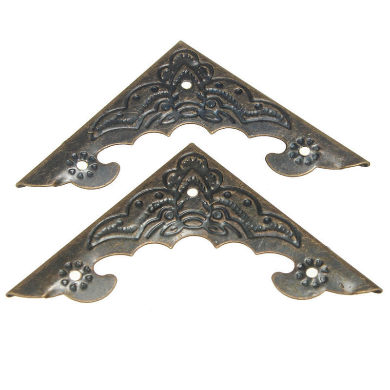 12Pcs Bronze Wood Case Gift Jewelry Box Feet Leg Decorative Corner Protector