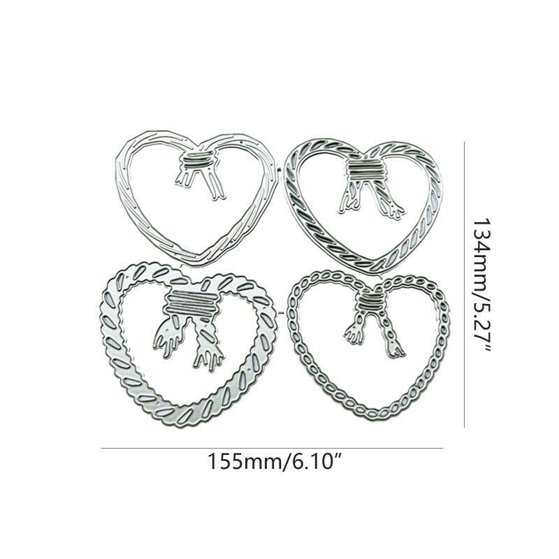 4Pcs/Set Knot Rope Love Heart Metal Cutting Dies Stencil DIY Embossing Template