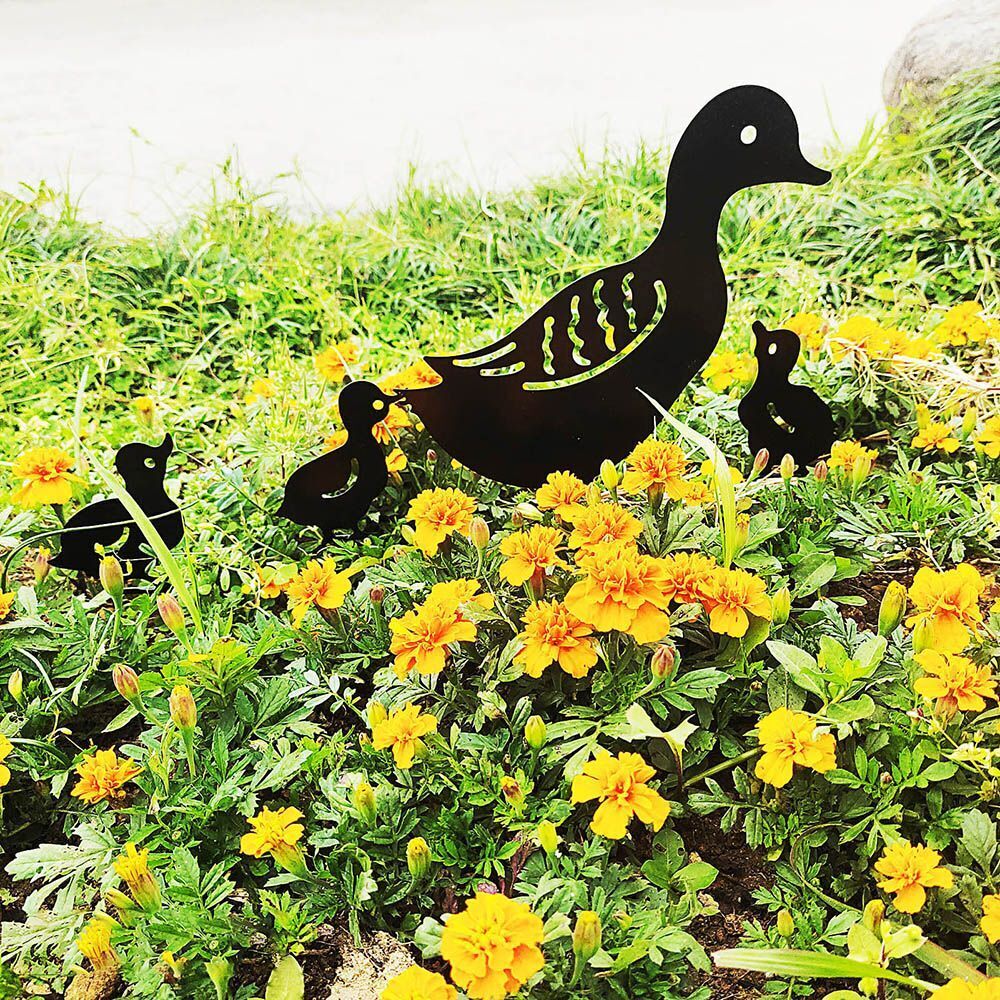 Plug-in Posts Standing Duck Decoration Lovely Duck Silhouette Silhouette Stakes
