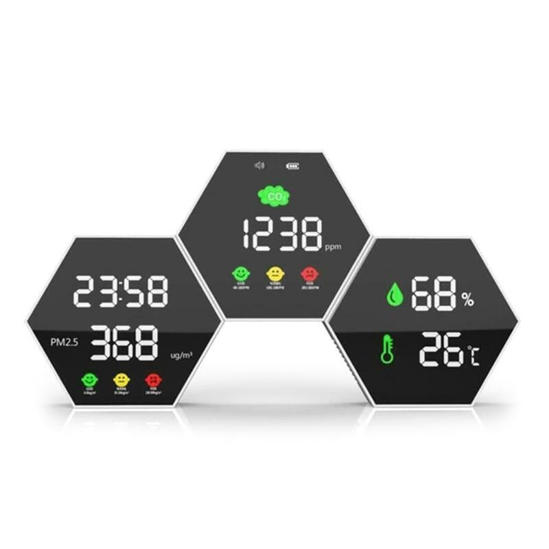 Air Quality Monitor Carbon Dioxide Detector PM2.5 Tester Thermometer Hygrometer