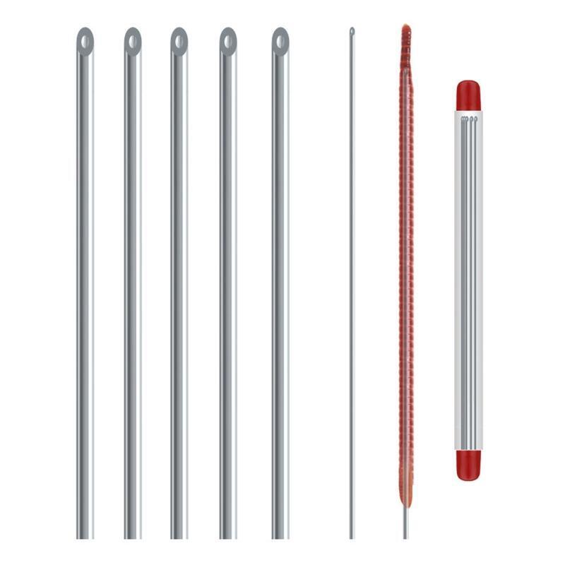 5 Pcs Worm Baiting Hollow Needle Bait Feeder Stainless Steel Upper Needles