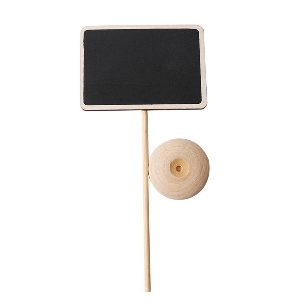 5pcs Mini Wooden Chalk Blackboard Signs Chalkboard Message Board (Square)