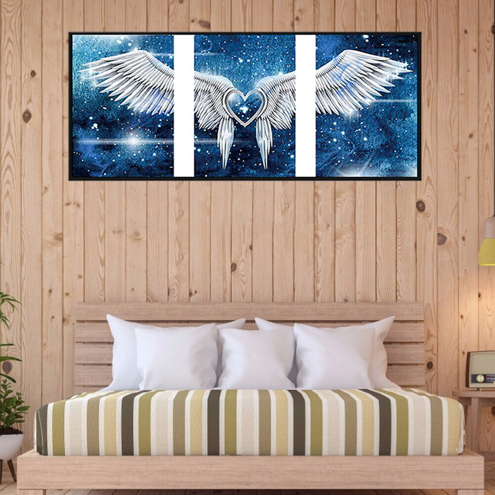 3 Panels 5D Diamond Painting Kit DIY Love Angel Wing Full Square Drill Art
