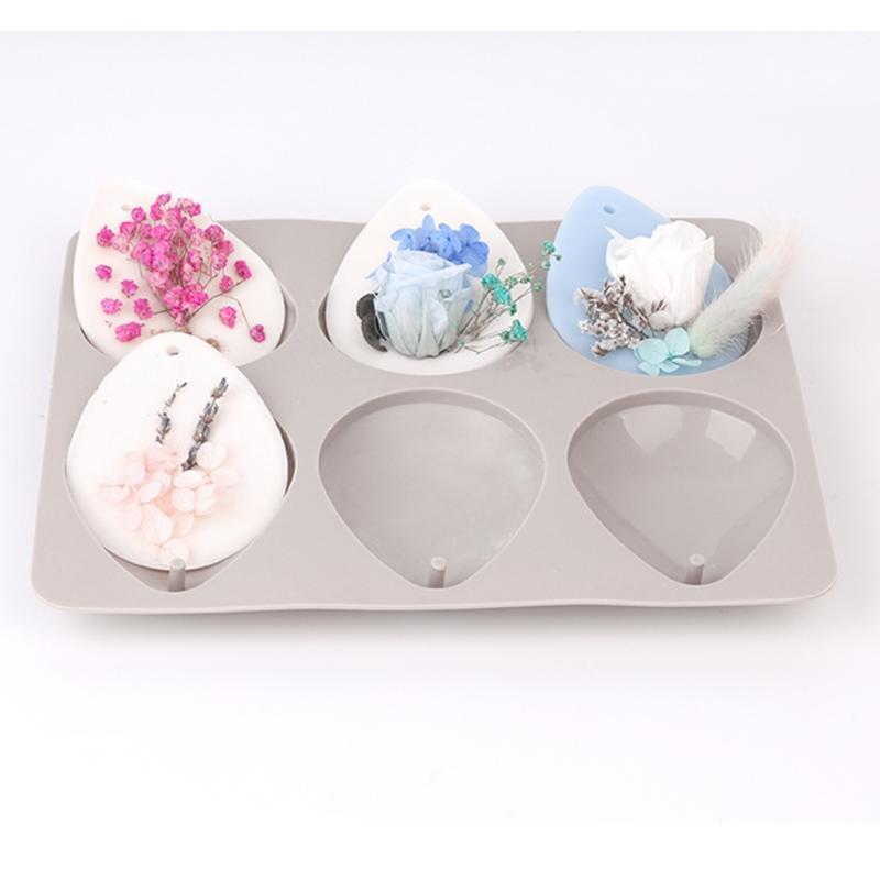 6-Cavity Waterdrops Soap Aromatherapy Wax Candle Plaster Epoxy Making Silicone