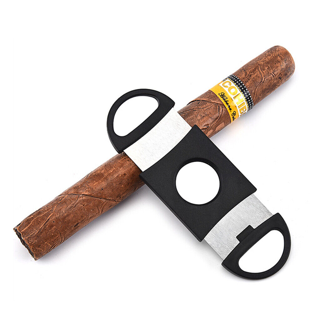 Portable Cigar Cutter Stainless Steel Metal Cutter with Plastic Handles