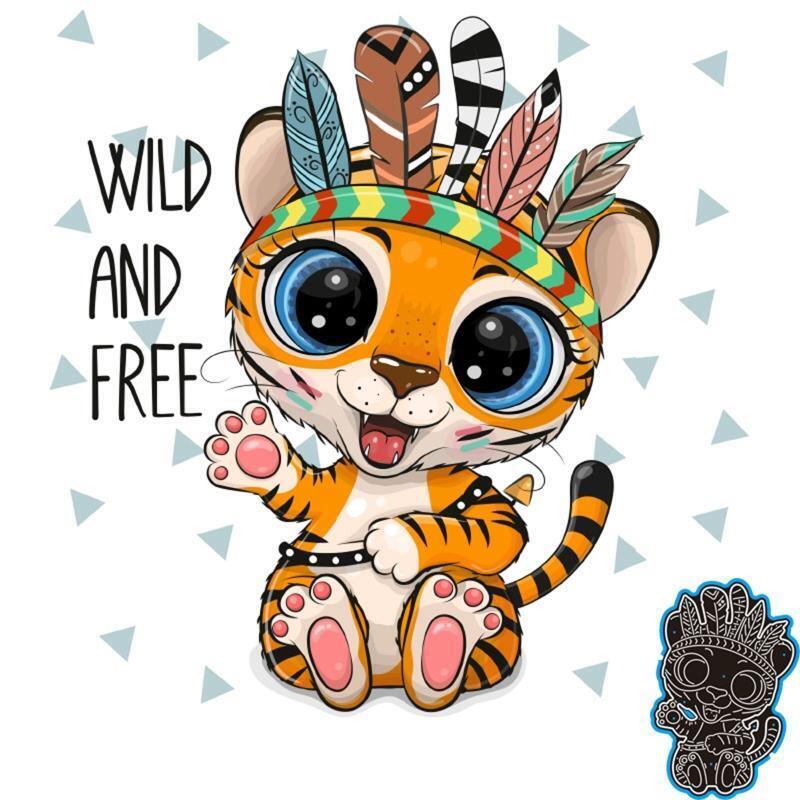 Cartoon Tribal Tiger Cutting Die Stencil for DIY Card Making Journaling Decor