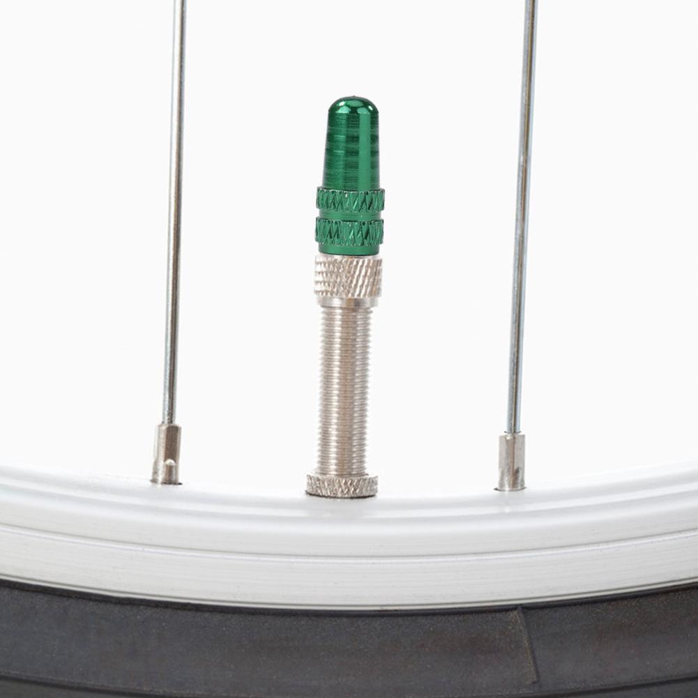 Aluminum Alloy Bike Tire Gas Nozzle Valve Cap Cycling Dust Cover (Green)