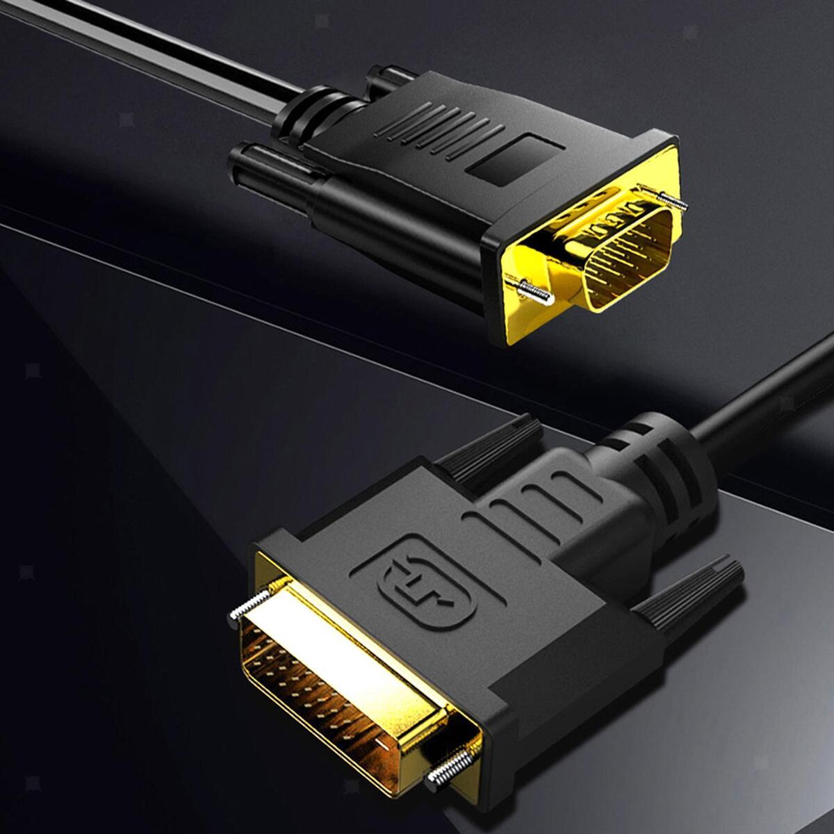 DVI to VGA Cable 1 Meter Cable Male to Male Adapter Cable for Monitor Laptop