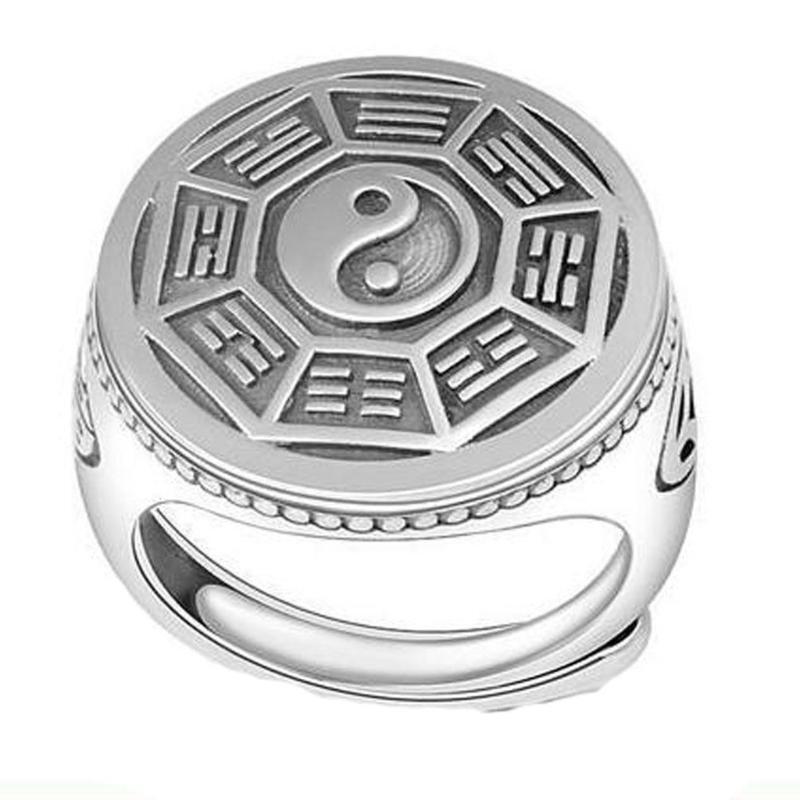 Tai Chi Bagua Ring Gossip Transfer Luck Nine-character Mantra Ring for Women Men
