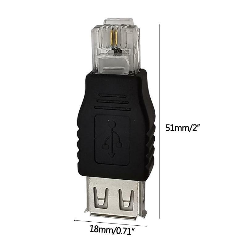 USB A Female to Ethernet RJ11 6P2C Male Adapter Connector Router Adapter