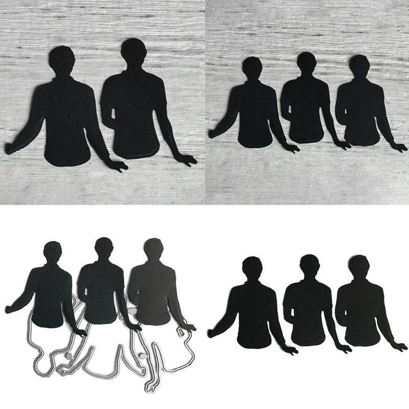 Sitting Man Back View Style Frame Carbon Steel Cutting Dies DIY Scrapbooking