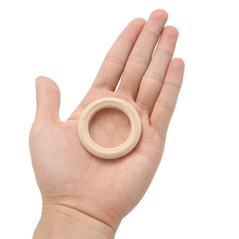 DIY Wooden Beads Connectors Circles Rings Beads Lead-Free Natural Wood