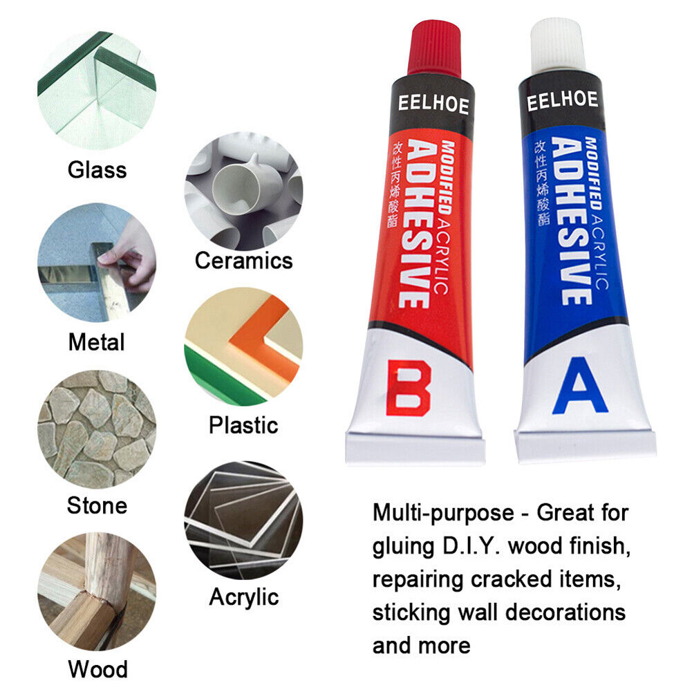 2pcs A + B Metal Repairing Adhesive Super Glue Wood Ceramic Casting Glue